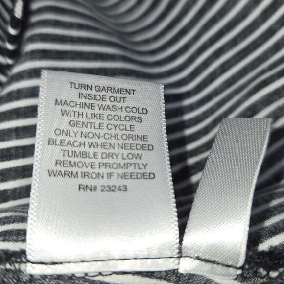 7th Avenue Design Studio NY&Co Womens Medium Shirt Embroidered Floral Striped - Picture 12 of 12